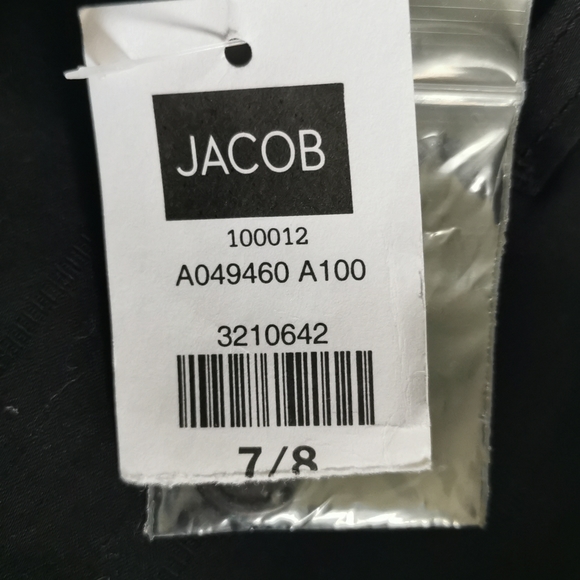 Jacob - NWT Black Flared Pants with Tonal Pin Striping, Size 7/8 - Picture 6 of 6